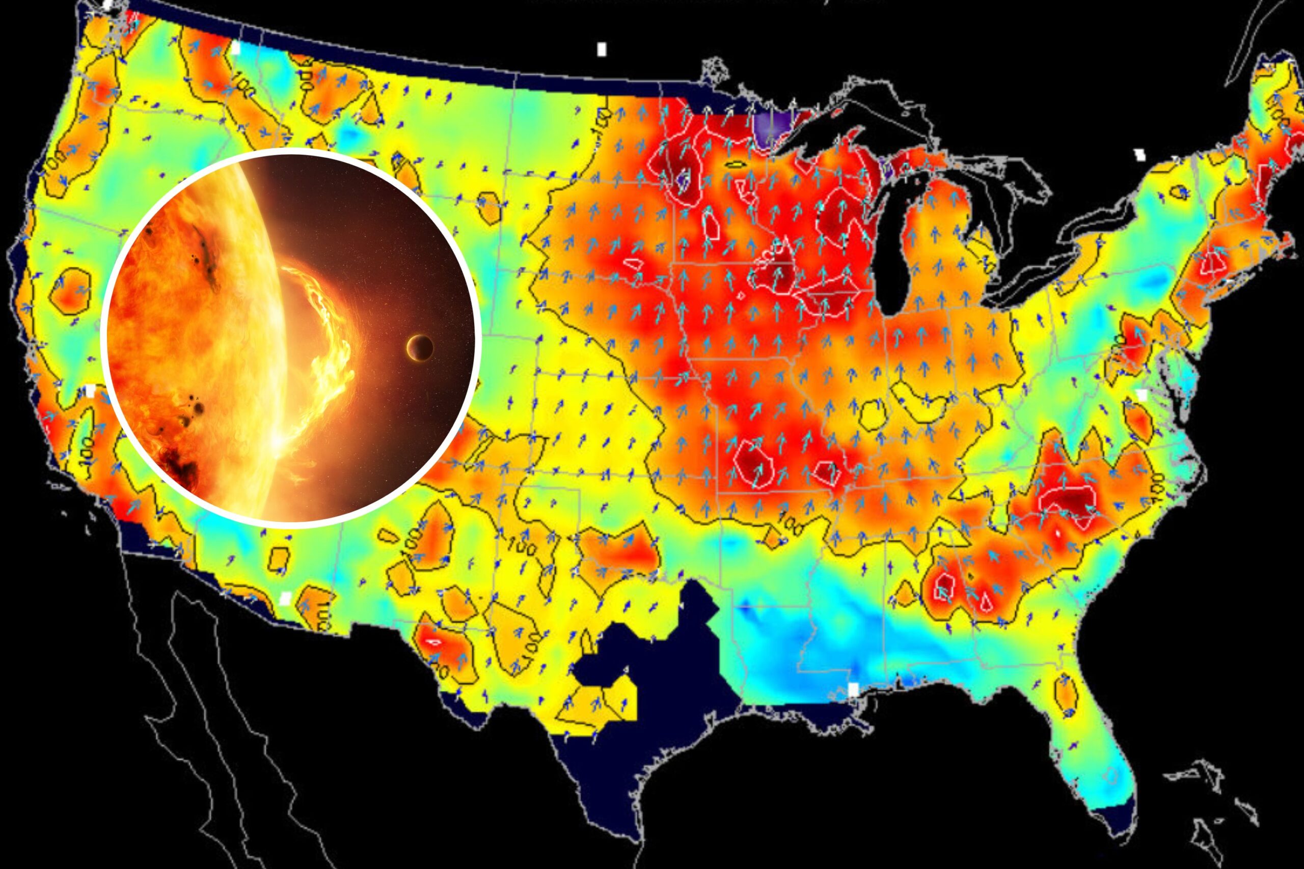 BREAKING NEWS: Just in: Map Reveals Electricity Flowing Under US Due to Solar Storm and…