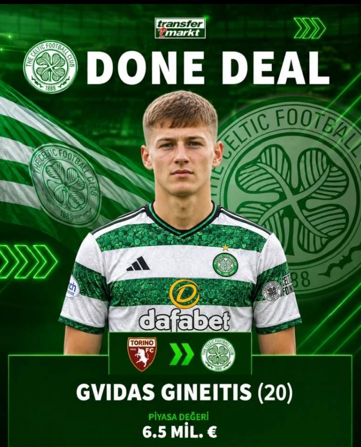 WELCOME NEWS: Celtic FC have officially completed the signing of highly rated midfielder Gvidas Gineitis from Italian club Torino in a move that has generated excitement among the Hoops faithful…